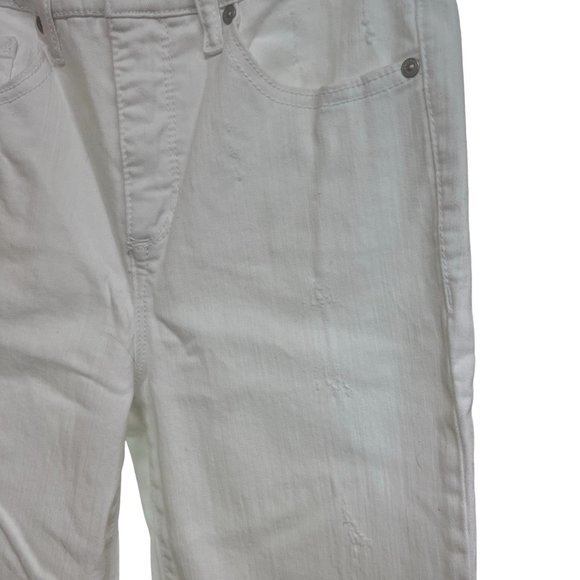 Women's Scoop Women’s Raw Hem Kick White Crop Flare Jeans Size 4 - Picture 4 of 5